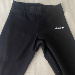 Adidas Kids Leggings in Black with White Logo